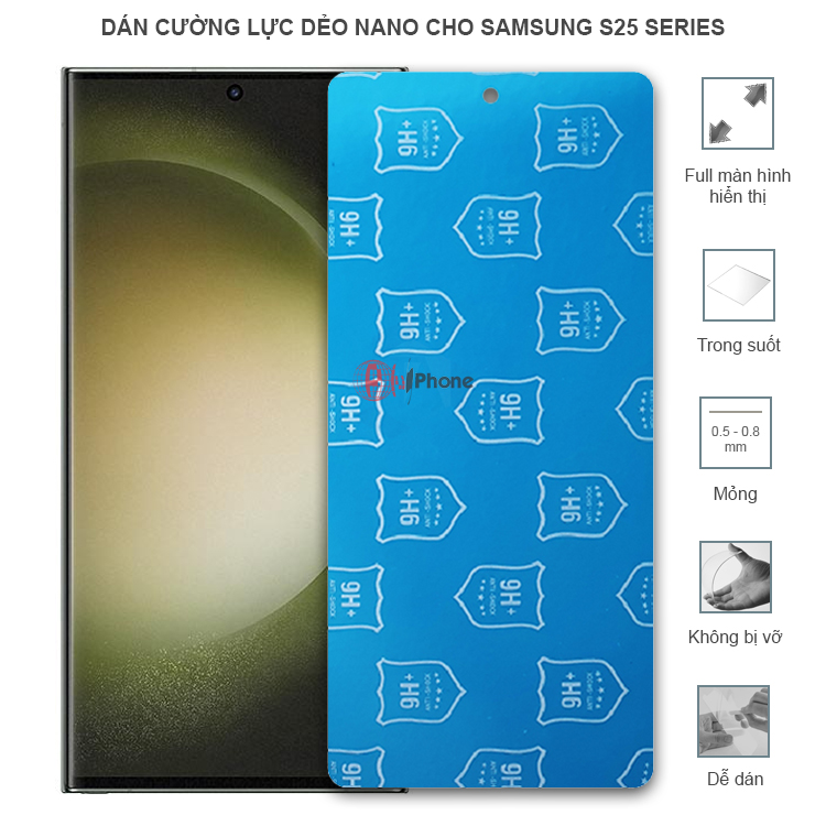 Dán cường lực dẻo trong hoặc nhám cho Samsung S25/ S25 Plus/ S25 Ultra 5G
